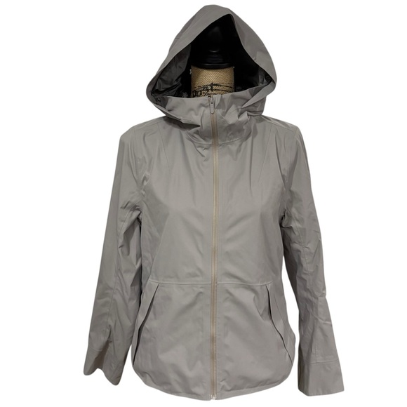 Lululemon Everyday Getaway Jacket Dark Chrome Gray Waterproof Hood Zipper Size 4 - Picture 3 of 11